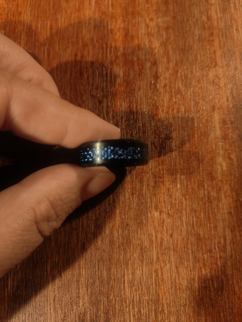 Black And Blue Tungsten Carbide Ring